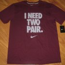 NEW NIKE I NEED TWO PAIR TEE T SHIRT TOP LARGE L STANDARD FIT PURPLE GREY GRAY 2