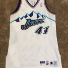 THURL BAILEY HOME WHITE UTAH JAZZ GAME USED WORN JERSEY 48 +4 1998-99 CHAMPION