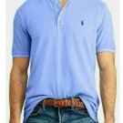 Polo Ralph Lauren Mens Featherweight Mesh Henley Tee S HRB ISLAND BLUE NEW NWT