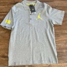 NIKE JORDAN JUMPMAN NOS 404399 063 GREY YELLOW POLO 3 BUTTON SHIRT S NEW