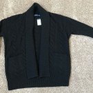 Polo Ralph Lauren Womens WOOL Cable Knit Cardigan Sweater Jacket Black $265 S