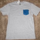 New Vans Off the Wall Mens Geometric Pocket Short Tee Top Grey NWT Medium M XL