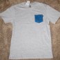 New Vans Off the Wall Mens Geometric Pocket Short Tee Top Grey NWT Medium M XL