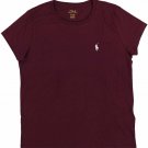 Polo Ralph Lauren Women's Crewneck Jersey Tee Red Wine Burgundy S Small