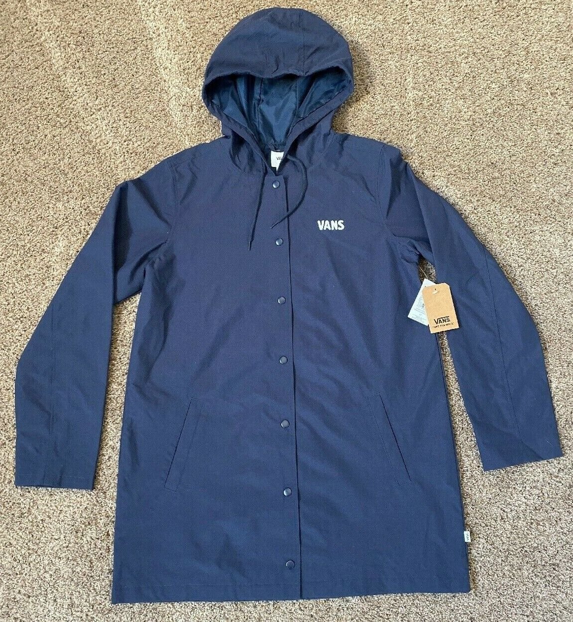 NEW Vans WOMEN'S MEDIUM M THANKS COACH HO LONG HOODED Jacket COAT NWT $90