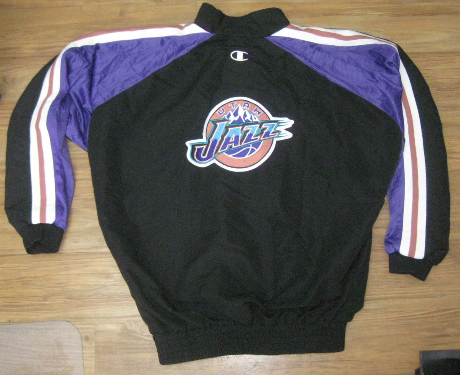 NBA CHAMPION UTAH JAZZ GAME USED WORN JACKET 50 JERSEY UNIFORM BRYON RUSSELL #3