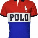 POLO RALPH LAUREN Men's Classic Fit Big Pony Logo Polo Shirt Red White Blue S
