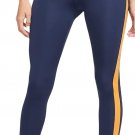 Nike One Dri-FIT Women's XS S Mid-Rise Color-Block Leggings DM7270-410 BLUE