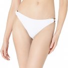 Roxy Women's Standard Tidal Times Textured Mini BIKINI Bottom WHITE BUCKLE SIDE