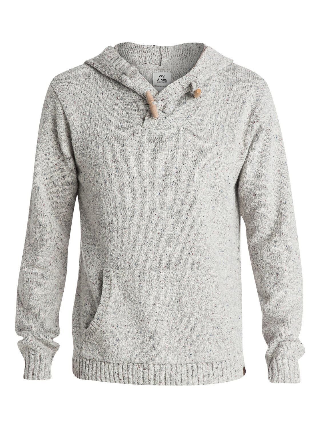 Quiksilver Tamworth GREY LS Pullover Hooded Sweater Sz SMALL S SM HOODIE $79.50