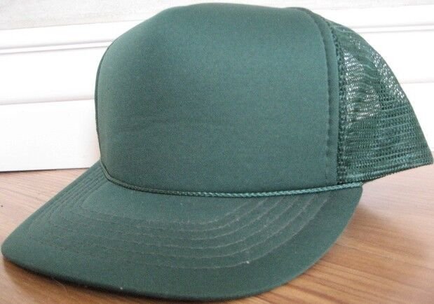 NEW MESH TRUCKERS HAT CAP DK GREEN BLANK PUNK BASEBALL