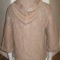 WOMENS BCBG MAX AZRIA SWEATER TAN CAMEL $180 BUTTON UP hooded 3/4 SLEEVE L LARGE