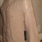 WOMENS BCBG MAX AZRIA SWEATER TAN CAMEL $180 BUTTON UP hooded 3/4 SLEEVE L LARGE