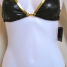 NEW BABY PHAT SWIM TWO 2 PIECE SWIMSUIT BIKINI SZ SMALL SM S BLACK QUILTED