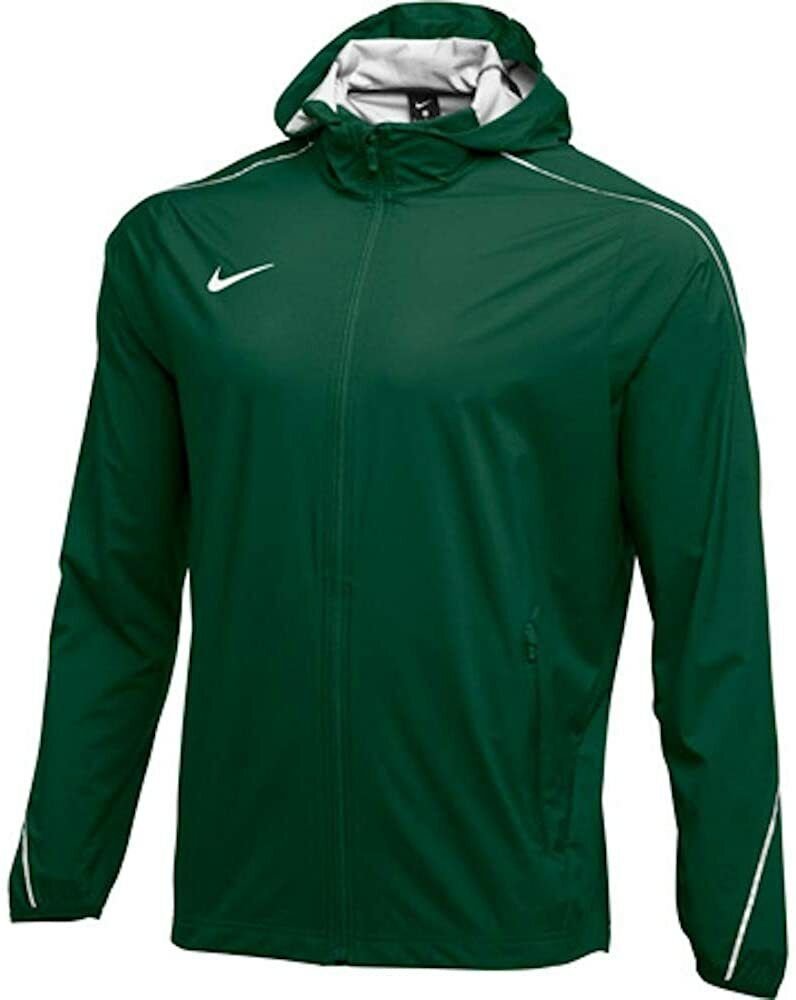 Nike Running Team Woven Rain Hooded Jacket AJ3654-341 Men&acirc;��s Size L LARGE GREEN