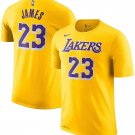 NEW Nike Lebron James LA Lakers NBA Boys Youth L XL Yellow GOLD JERSEY T SHIRT
