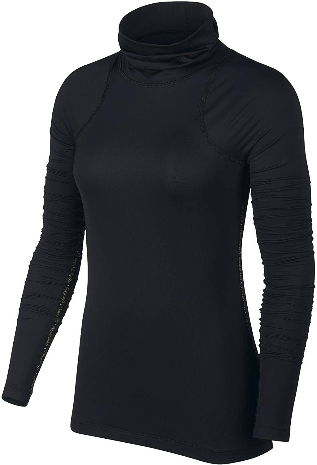 NWT Nike Women&acirc;��s Pro Warm DriFit Black Running Top Long Shirt BV5324 010 Sz M