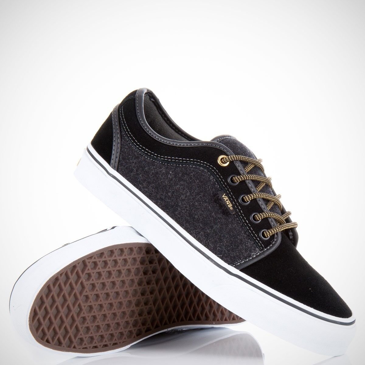 NEW VANS CHUKKA LOW WOOL BLACK GOLD SZ SIZE  WOMENS 8.5 25 CM SHOES MENS 7 NIB