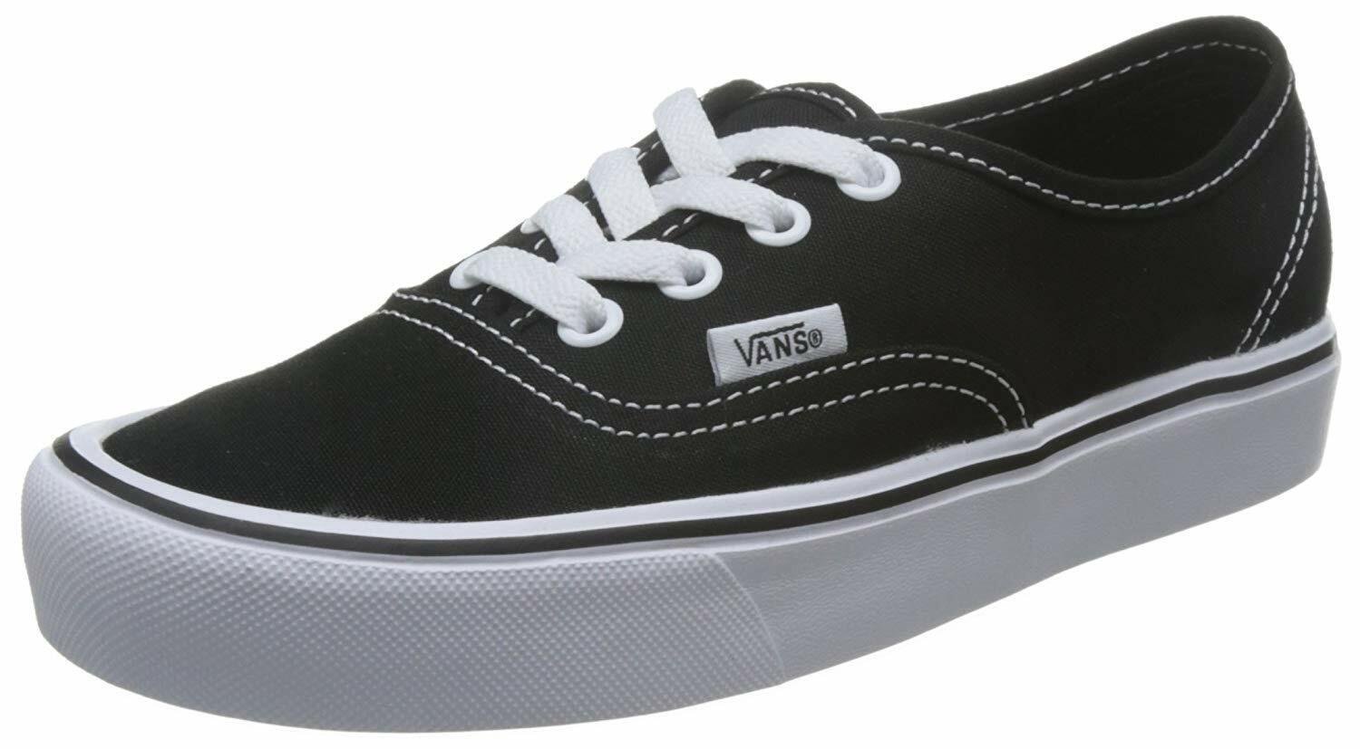 Vans Authentic Lite Sneakers (Canvas) Black White Mens 9 Womens 10.5 NEW NIB