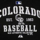MAJESTIC COLORADO ROCKIES WOMENS BASEBALL T SHIRT TOP MLB NEW BLACK
