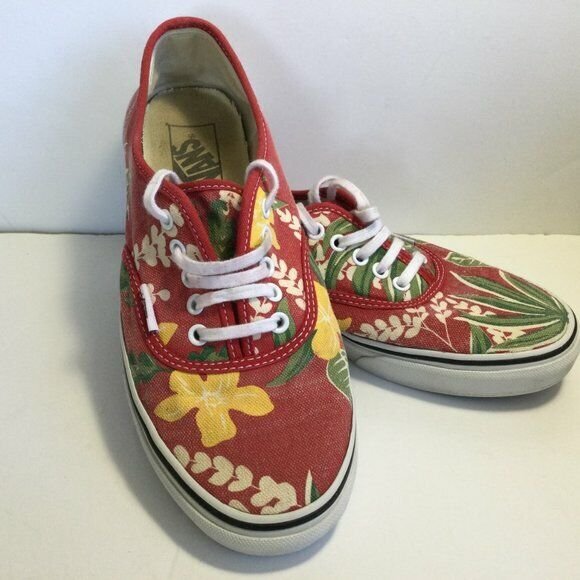 VANS ERA VAN DOREN MENS 3.5 WOMENS 5 RED HAWAIIAN SHOES FLORAL NIB