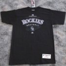 MAJESTIC COLORADO ROCKIES T SHIRT MLB NEW BLACK MENS TEE BASEBALL