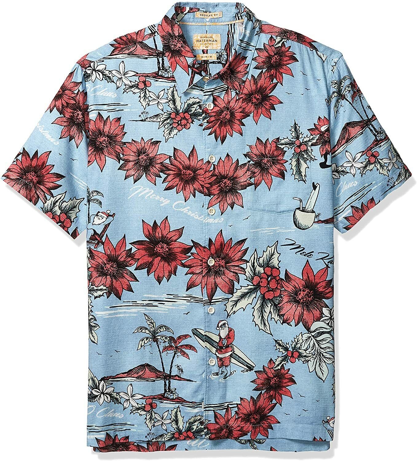 Quiksilver Mens SAN O CLAUSE Button Down WATERMAN COLLECTION REGULAR FIT Shirt