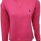 NEW Polo Ralph Lauren Womens Fleece Pullover Sweatshirt HOT PINK Small Medium M