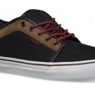 VANS CHUKKA LOW LEATHER BLACK BROWN SZ SIZE MENS 6.5 24.5 CM SHOES WOMENS 8 NEW