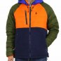 Polo Ralph Lauren Puffer Down Fleece Jacket Coat Orange/Olive/Blue MENS M MEDIUM
