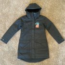 Columbia Women's S SMALL Full-Zip Snap-Up Mountain City Long Hooded Jacket BLACK