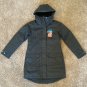 Columbia Women's S SMALL Full-Zip Snap-Up Mountain City Long Hooded Jacket BLACK