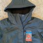 Columbia Women's S SMALL Full-Zip Snap-Up Mountain City Long Hooded Jacket BLACK