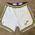 KARL MALONE UTAH JAZZ GAME USED WORN SHORTS UNIFORM SIZE 42 WHITE CHAMPION GU