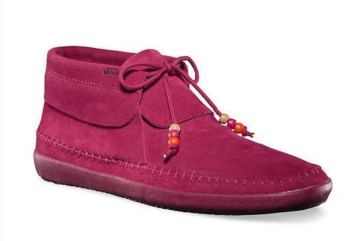 VANS AUTHENTIC MOHIKAN FLEECE RED PLUM SHOES WOMENS SZ 5 SURF SIDERS MOCCASINS