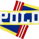 New Polo Ralph Lauren Yellow Blue Oversize Logo Wool Blend Scarf NWT $50 RETAIL