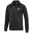 NEW ADIDAS ORIGINALS CUT LINE TT TRACK TOP JACKET L LG BLACK RED ZEST Z58842 NWT