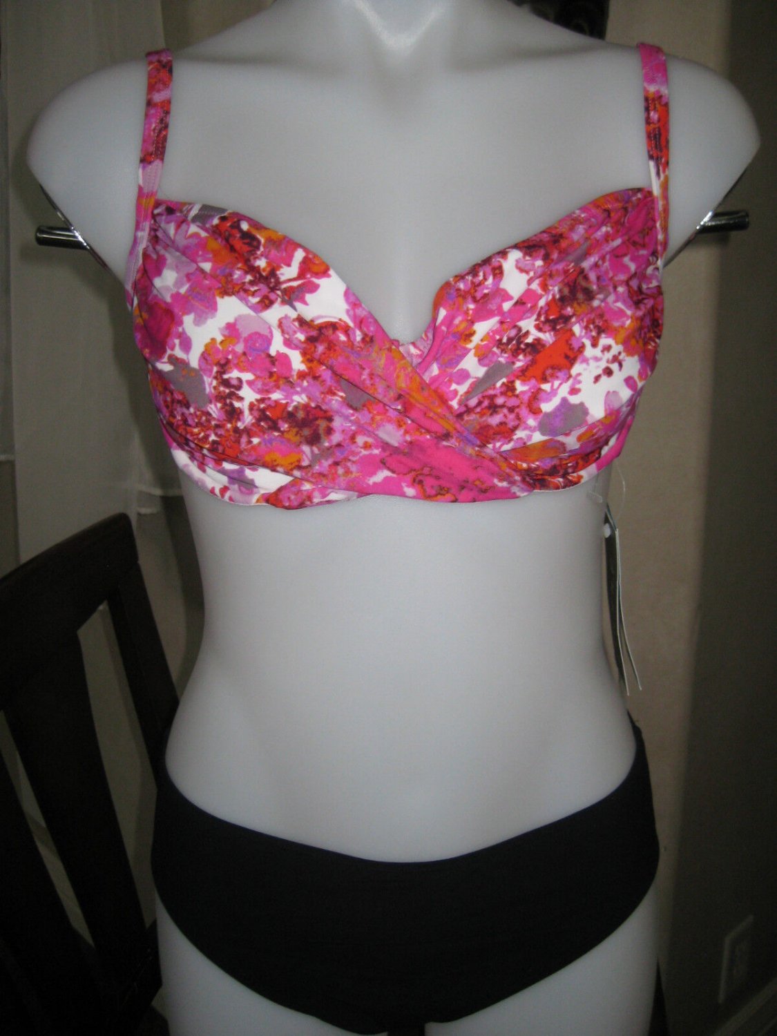 PROFILE BY GOTTEX TWO 2 PIECE SWIMSUIT BIKINI SZ 12 38 D CUP 38D NWT $128 PINK