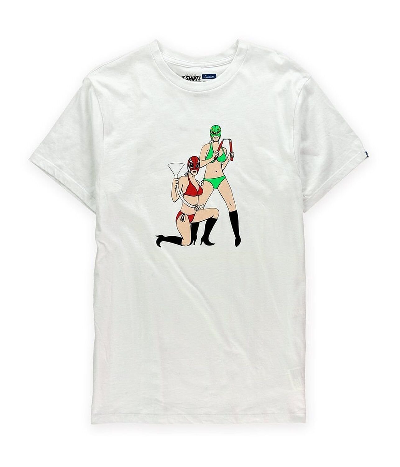 VANS MENS LUCHA LIBRE CHICKS CUSTOM SHORT SLEEVE T TEE SHIRT LARGE L BEER BONG