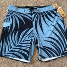 Vans Board Shorts 4 way stretch Shorts SWIM SUIT SURF GREY BLACK PALMS 36 new