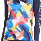 NAUTICA WOMENS M MEDIUM Overboard UPF 30+ Long Sleeve Rashguard NWT SWIM SHIRT