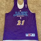 UTAH JAZZ CHAMPION GAME USED WORN DAVID BENOIT MOUNTAIN STYLE WARM UP JERSEY XXL