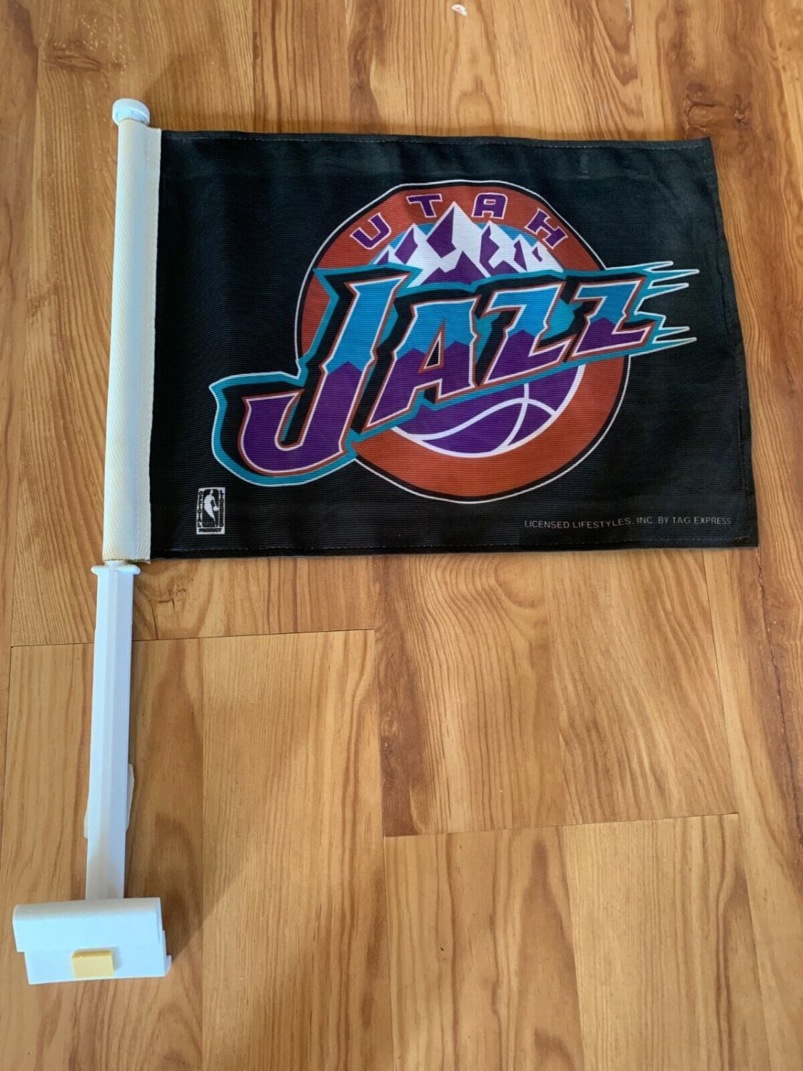NEW UTAH JAZZ CAR FLAG BANNER FLAG MOUNTAIN STYLE NBA BLACK THROWBACK