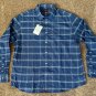 UNTUCKit BRIGNOLE BLUE CHECK PLAID BRUSHED COTTON FLANNEL SPREAD COLLAR  XXL