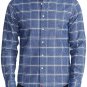 UNTUCKit BRIGNOLE BLUE CHECK PLAID BRUSHED COTTON FLANNEL SPREAD COLLAR  XXL