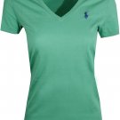 Polo Ralph Lauren Women's Lightweight V-neck Cotton tee t shirt Green S small