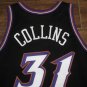 JARRON COLLINS UTAH JAZZ GAME USED WORN JERSEY REEBOK BLACK 48 +4 LENGTH JASON