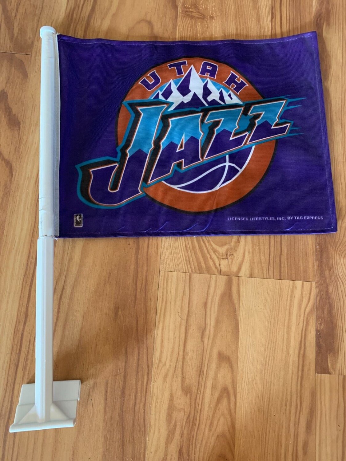 NEW UTAH JAZZ CAR FLAG BANNER FLAG MOUNTAIN STYLE NBA Purple THROWBACK