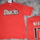 NEW ARIZONA DIAMONDBACKS T SHIRT BRANDON WEBB JERSEY MAJESTIC RED