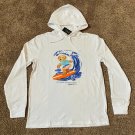 NEW Polo Ralph Lauren Jersey Knit Hoodie Tee WHITE SURFING BEAR HOODED T SHIRT